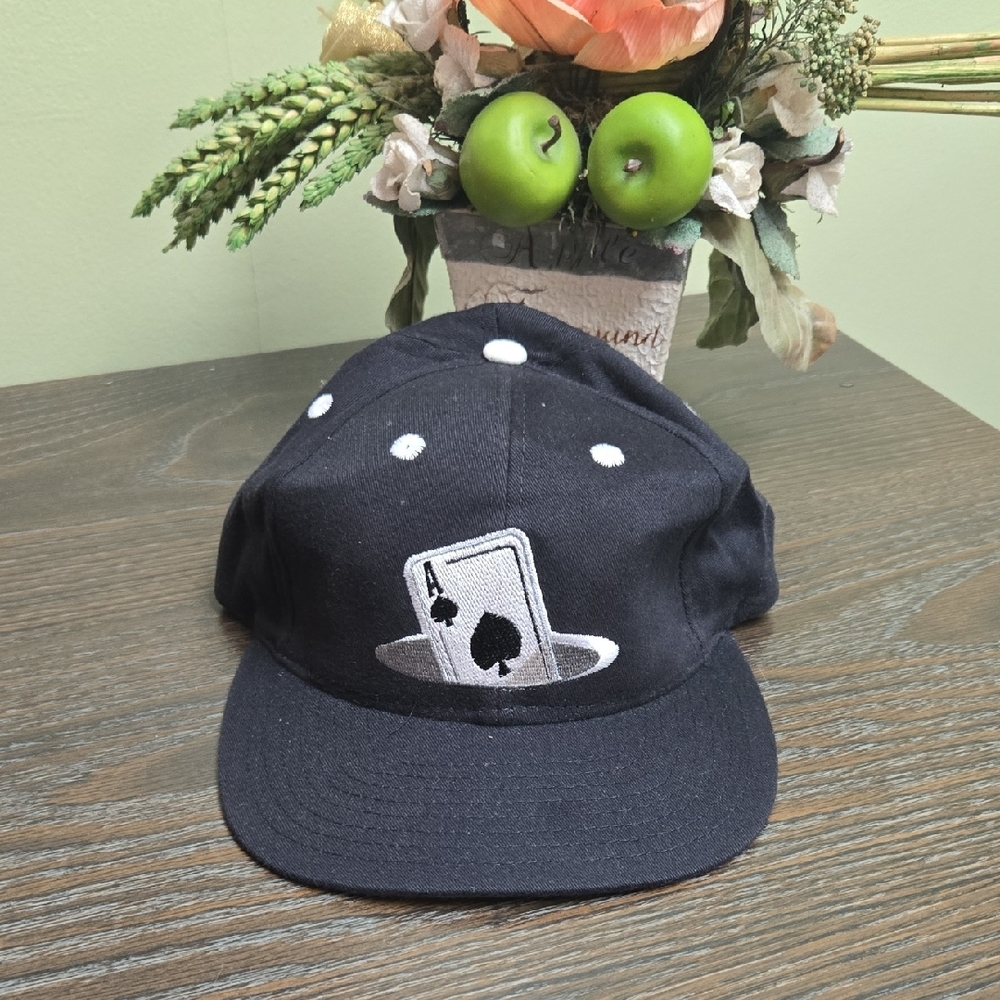 NEW Black White baseball Cap Ace of Spades Embroidery